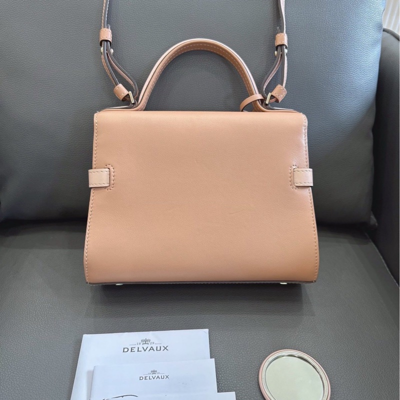 Delvaux 德爾沃 tempete mini 粉色拼色 小號 底長約20~-1