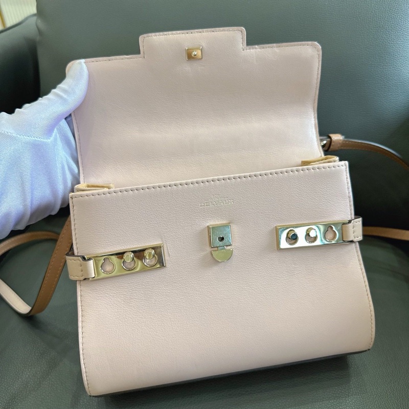 Delvaux 德爾沃 tempete mini 粉色拼色 小號 底長約20~-8