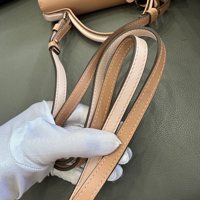 Delvaux 德爾沃 tempete mini 粉色拼色 小號 底長約20~-26