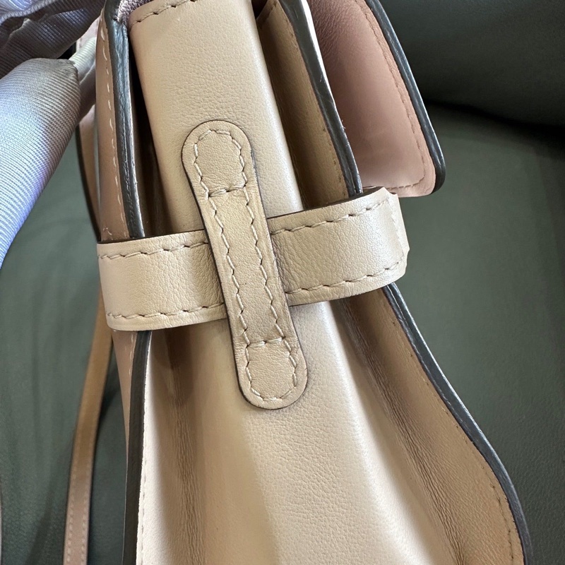 Delvaux 德爾沃 tempete mini 粉色拼色 小號 底長約20~-28