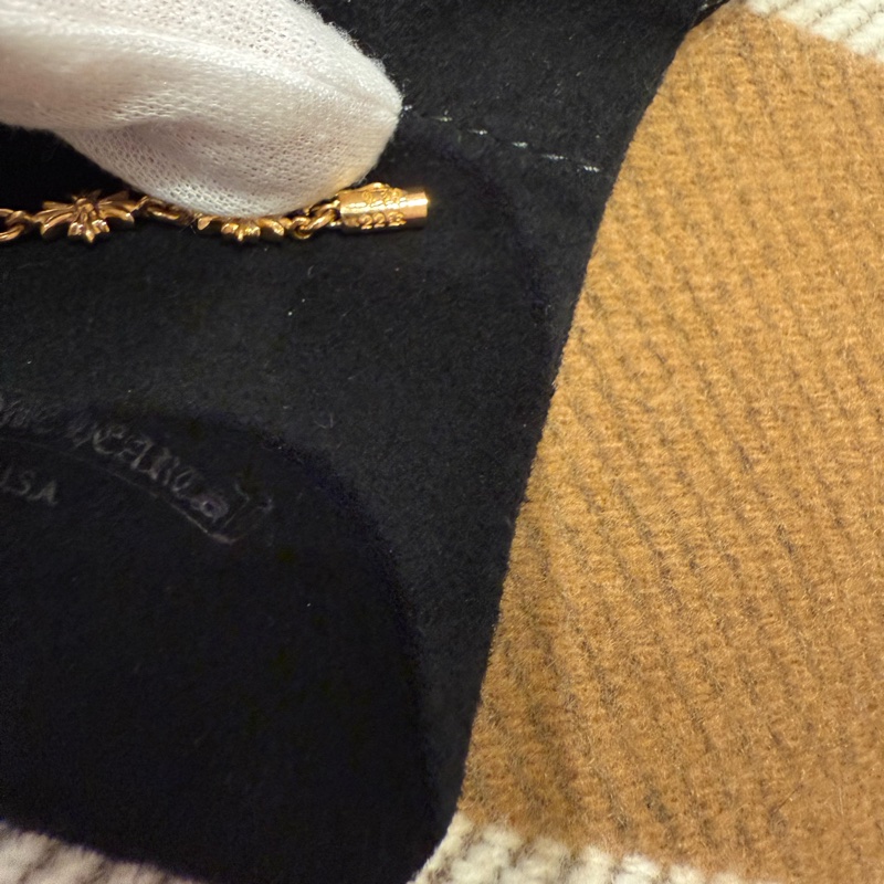 全新chrome hearts tiny e 22k手鏈 無鑽 素金 克羅心-13