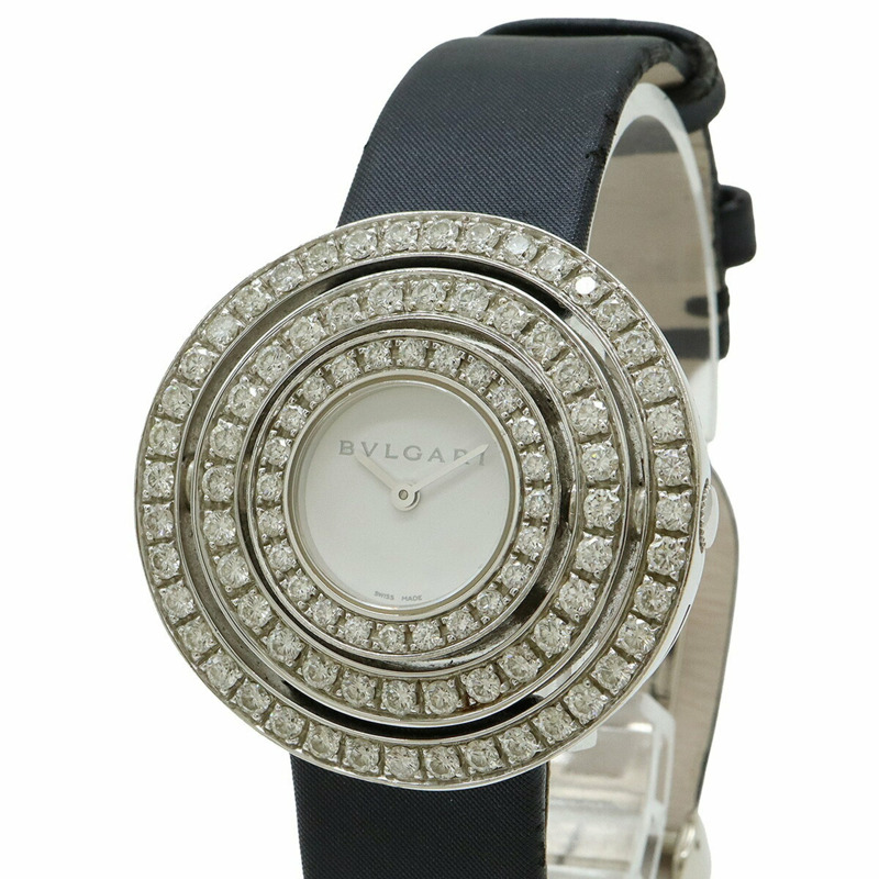 BVLGARI Astrale Cerchi 白色錶盤鑽石錶圈女士石英腕錶 AEW36G-4