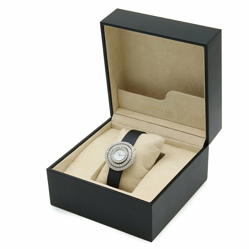 BVLGARI Astrale Cerchi 白色錶盤鑽石錶圈女士石英腕錶 AEW36G-8