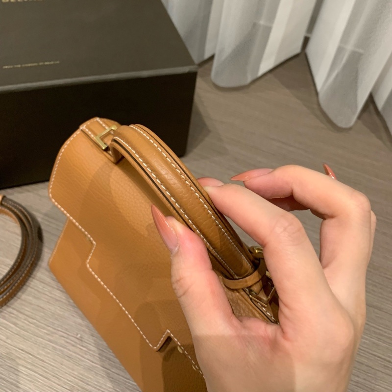 Delvaux德爾沃Tempete焦糖金棕色荔枝紋牛皮小號 尺寸約21*16~-12