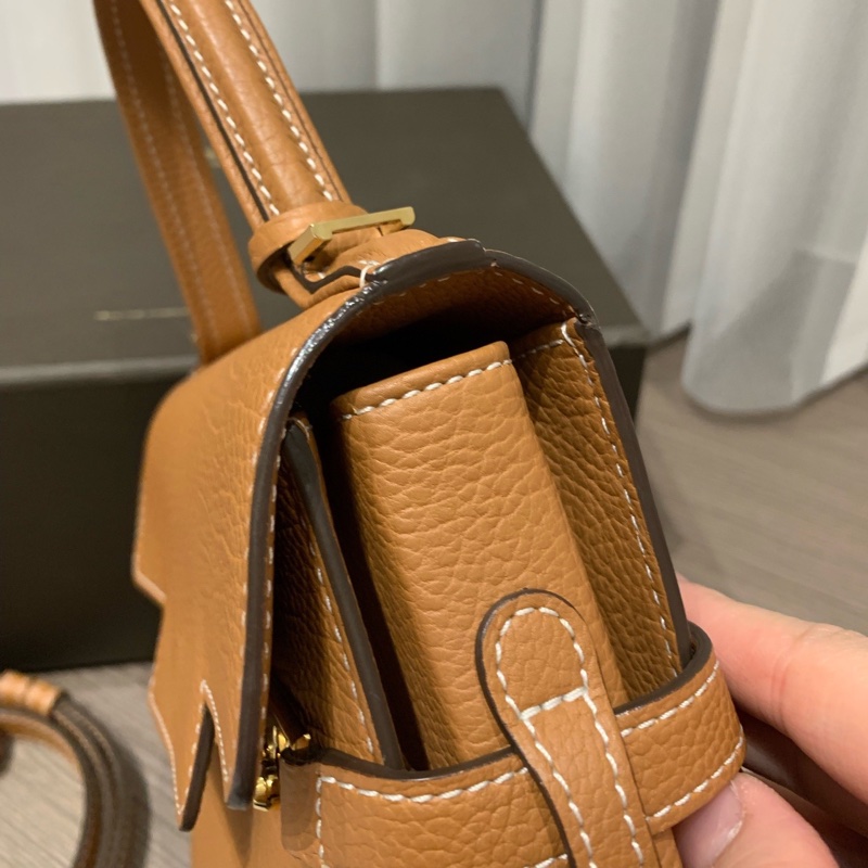 Delvaux德爾沃Tempete焦糖金棕色荔枝紋牛皮小號 尺寸約21*16~-13