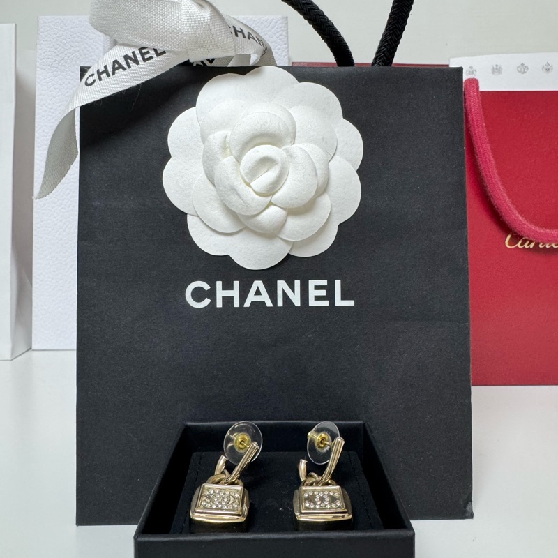 Chanel香奈兒 鎖頭耳環-0