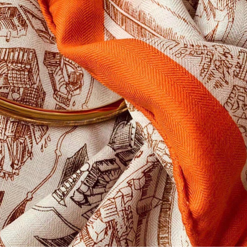 Hermes 愛馬仕 駿馬之城 圍巾披肩-7