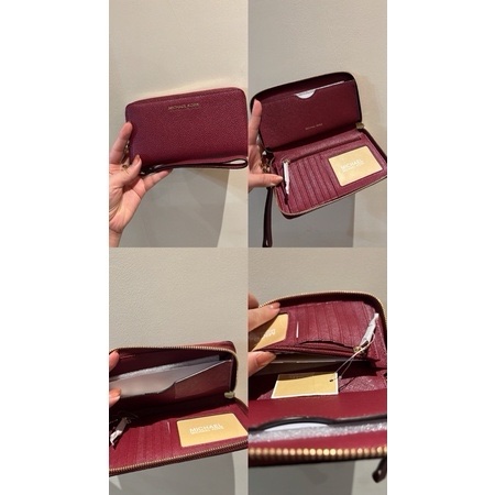 現貨全新  禮物 MK 酒紅色 長夾 手拿包 正品 ❤️🌹超方便實用 絕美 送禮 自用 交換禮物-5
