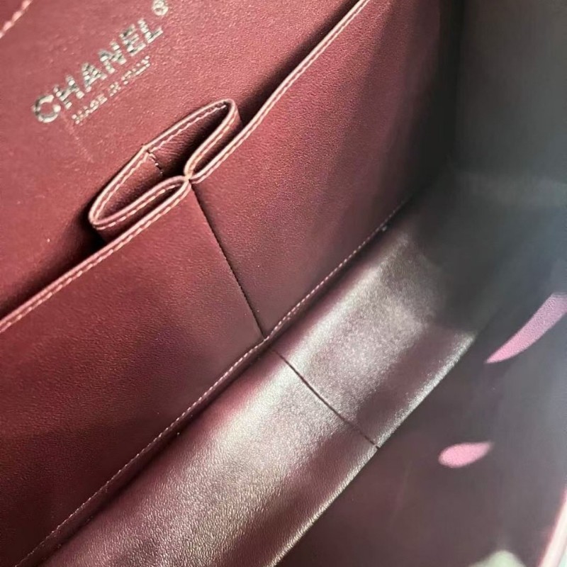 Chanel香奈兒黑銀羊皮CF jumbo 20開有身份卡 30×20cm-5