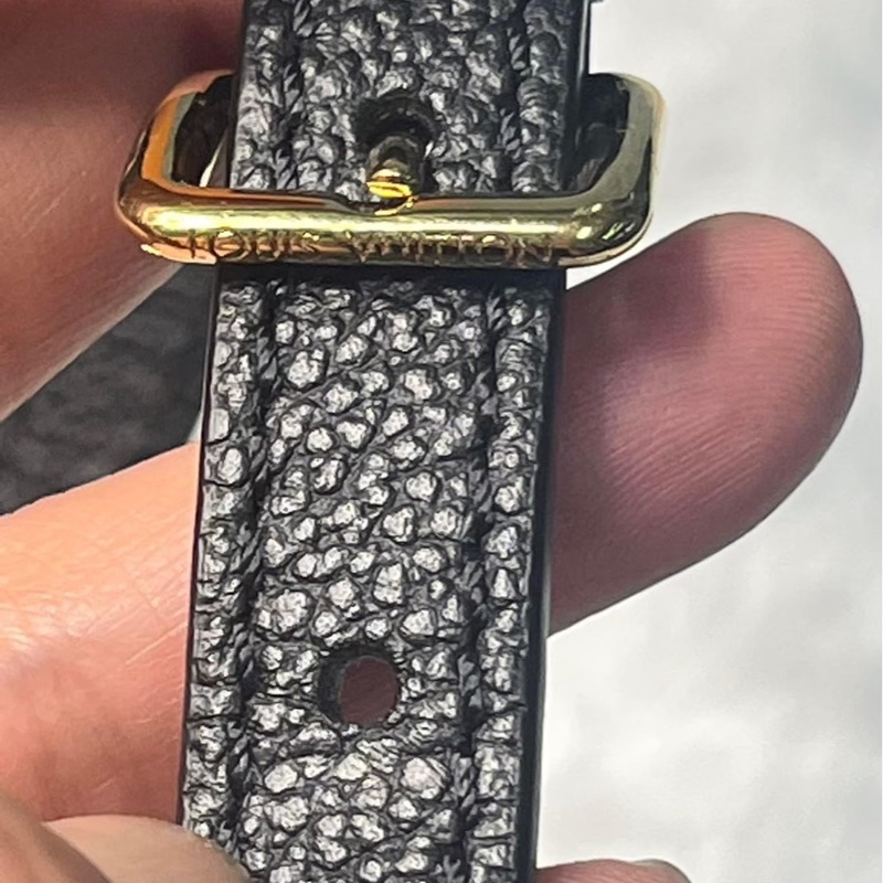 LOUIS VUITTON LV 黑 奶油雙色牛皮 字紋 ON THE GO 手提包 兩用包 小款-7