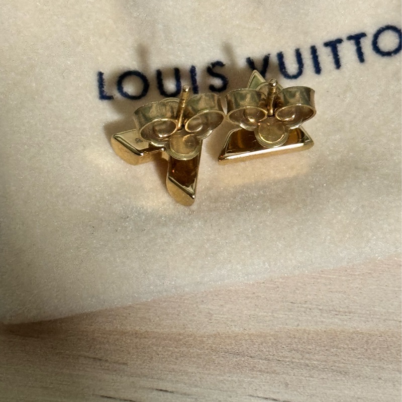Louis Vuitton經典小logo耳釘-3