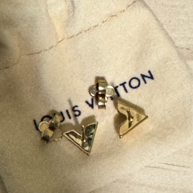 Louis Vuitton經典小logo耳釘-4