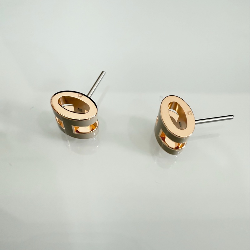 「M.Y精品」 Hermes pop h 耳針 mini poph 玫瑰金奶茶色 情人節送禮🎁 另有同款項鏈-13