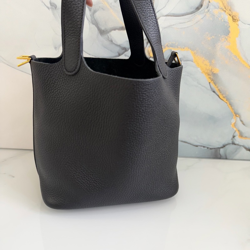 「M.Y精品」 Hermes picotin 18 菜籃子18 黑色金釦-2
