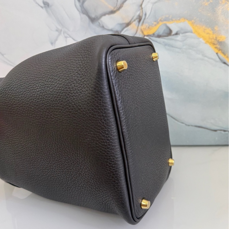 「M.Y精品」 Hermes picotin 18 菜籃子18 黑色金釦-30