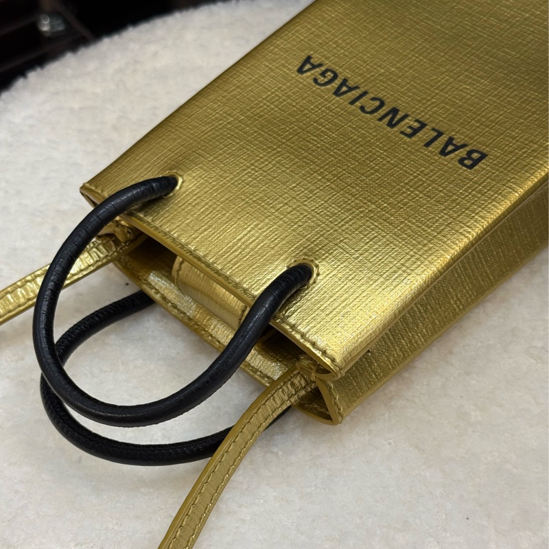 Balencia 巴黎世家 手機包 金色-7