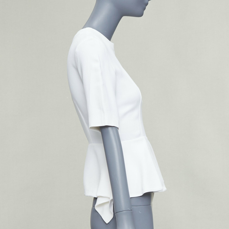 MIU MIU 2013 cream acetate blend peplum half sleeve top IT38 XS-3