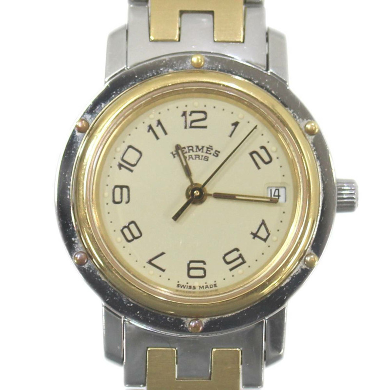 HERMES Clipper 女士手錶 838786NL YG，奶油色錶盤，石英機芯-3