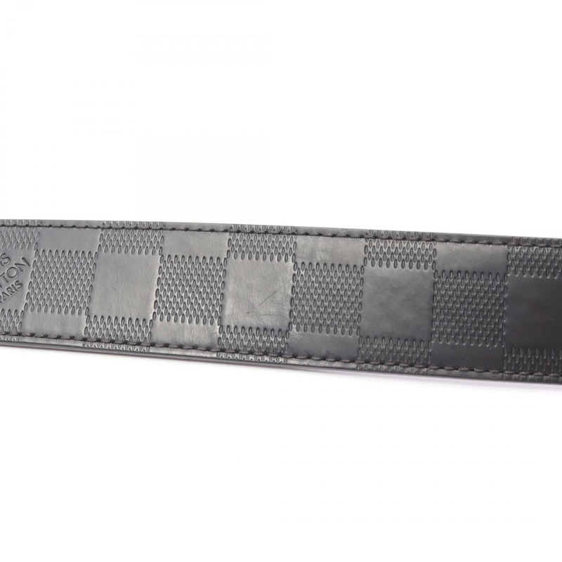 LOUIS VUITTON Ceinture Boston Damier Infini Onyx 腰帶 M9674 皮革黑色二手男式-5