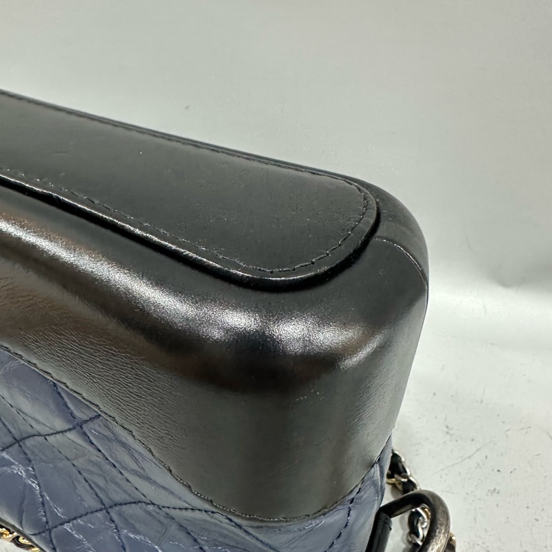 Chanel A91810 黑色拼藍色流浪包 Gabrielle hobo 20cm-9