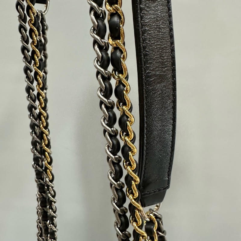 Chanel A91810 黑色拼藍色流浪包 Gabrielle hobo 20cm-57