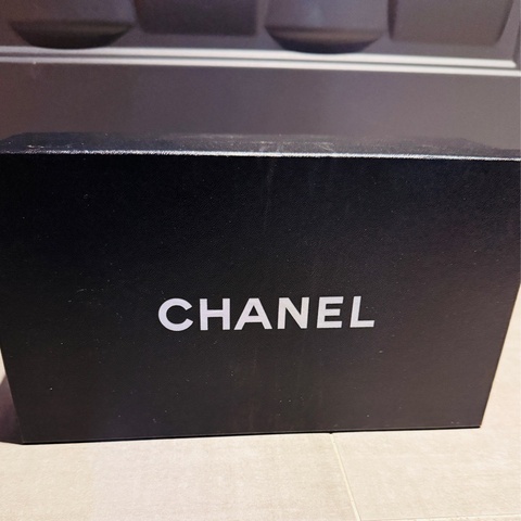 CHANEL 經典雙C logo平底芭蕾女鞋 娃娃鞋 38 灰色
