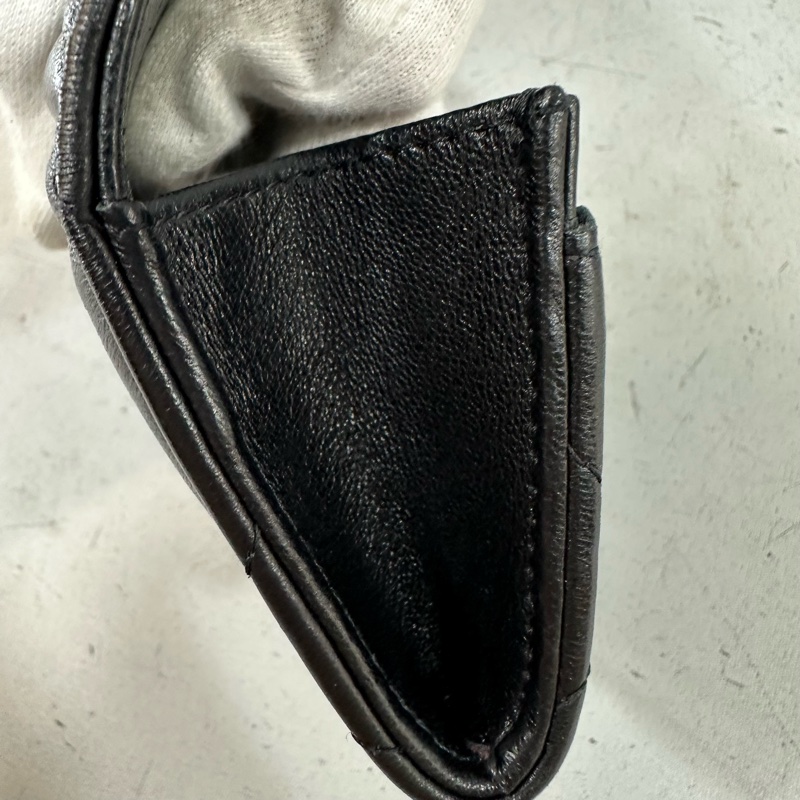 chanel Ap1790 黑色羊皮金釦短夾 卡夾 19-25