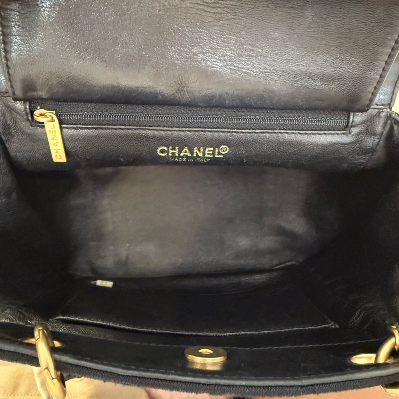 ［特價］CHANEL 黑色菱格紋手提肩背包-5