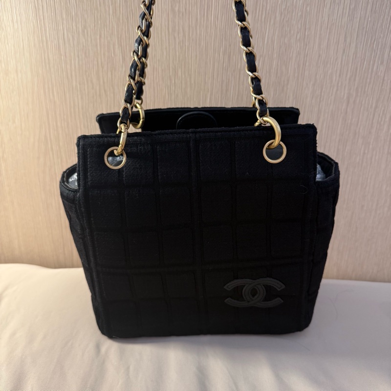 ［特價］CHANEL 黑色菱格紋手提肩背包-6