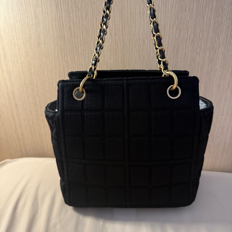 ［特價］CHANEL 黑色菱格紋手提肩背包-7