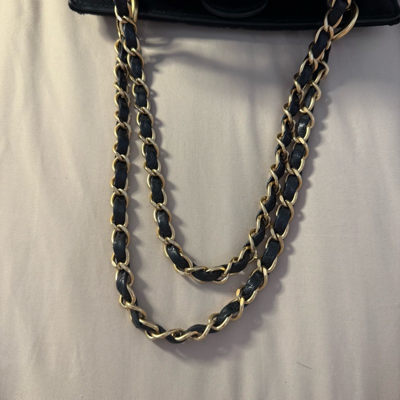 ［特價］CHANEL 黑色菱格紋手提肩背包-13