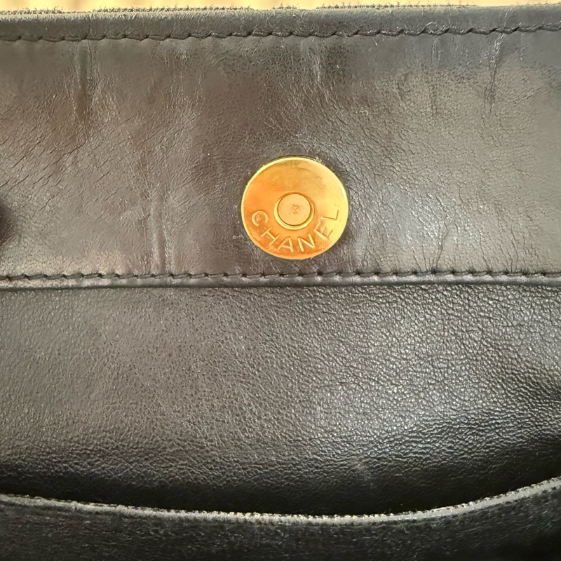 ［特價］CHANEL 黑色菱格紋手提肩背包-15