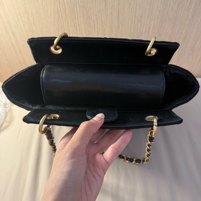 ［特價］CHANEL 黑色菱格紋手提肩背包-16