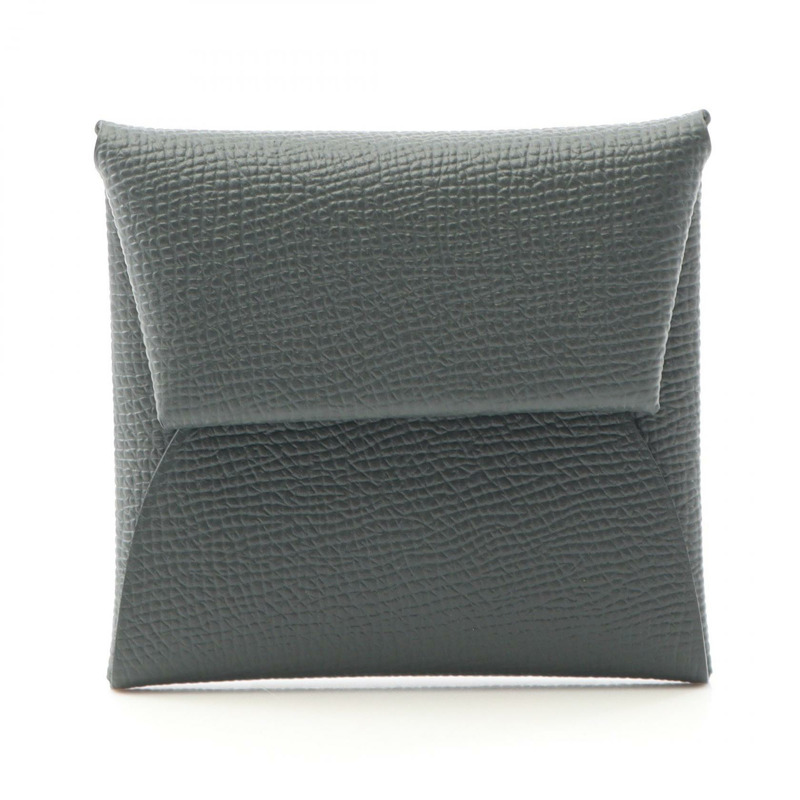 愛馬仕 Bastia 零錢包，Epsom 皮革，綠色/紅樹林色，二手，K SHW-0