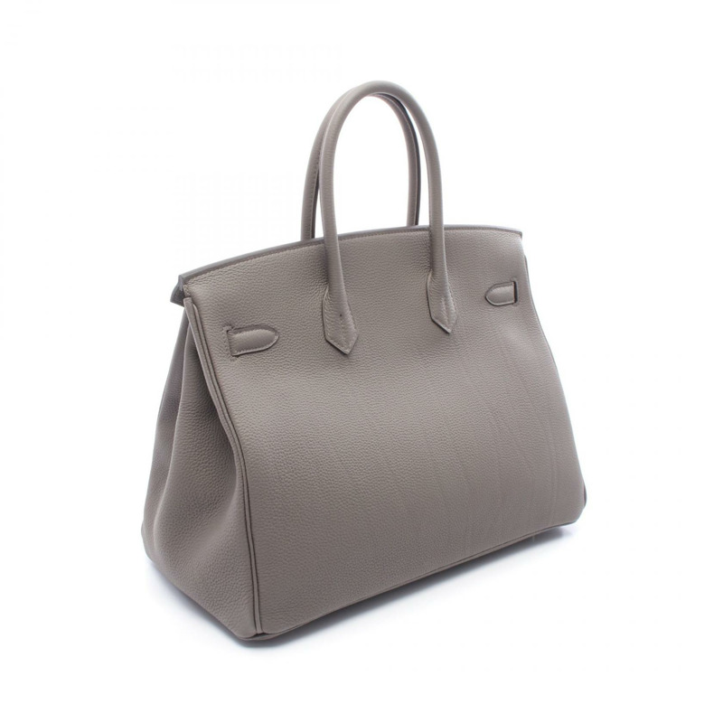 HERMES Birkin 35 手提包 Togo 皮革 灰色 Etain 二手 女款 SHW K-1