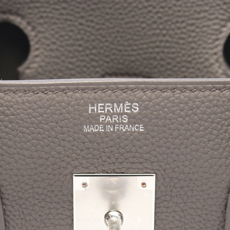 HERMES Birkin 35 手提包 Togo 皮革 灰色 Etain 二手 女款 SHW K-3