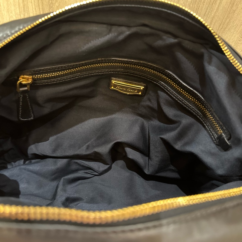 miumiu 皺摺 黑色手提包 托特包 附背帶-2