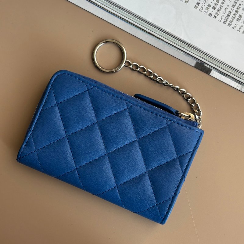 超甜 ::CHANEL:: 香奈兒 閃電藍 鑰匙包 零錢包 卡片包  L型拉鍊零錢包-2