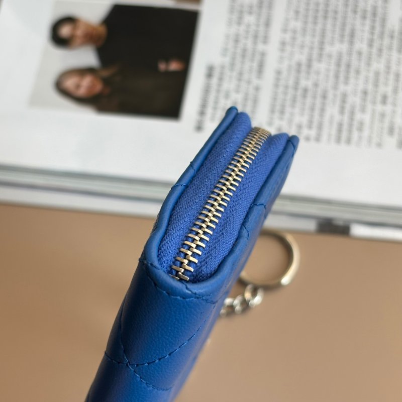 超甜 ::CHANEL:: 香奈兒 閃電藍 鑰匙包 零錢包 卡片包  L型拉鍊零錢包-5