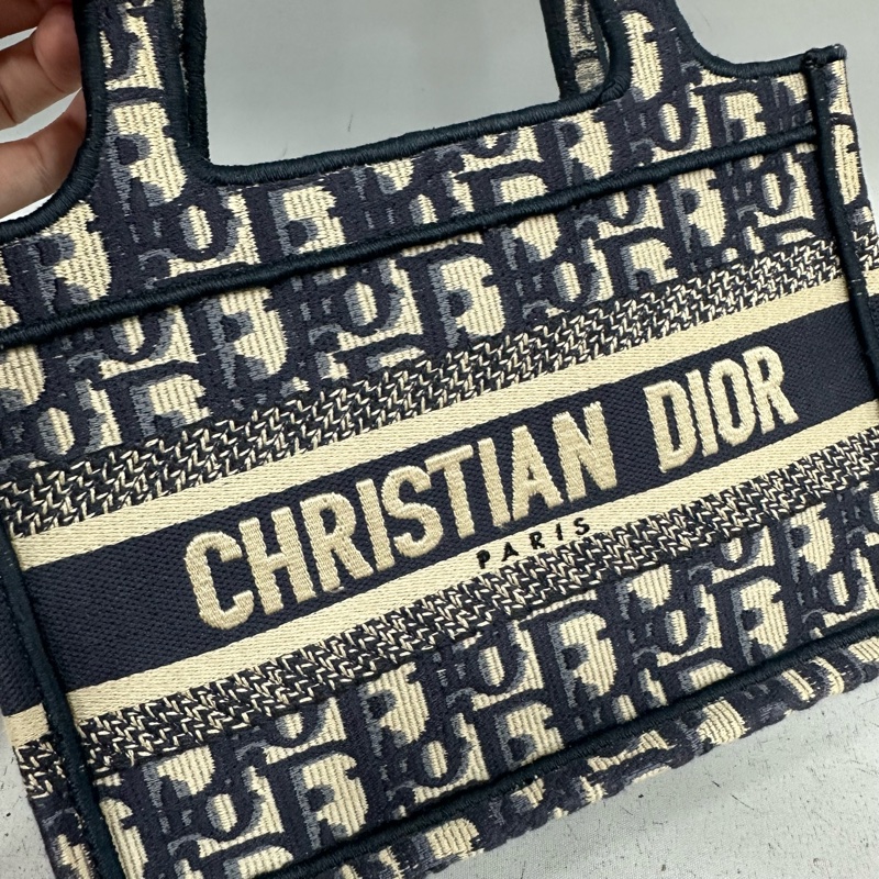 Dior S5475 藍色老花迷你手提包 mini oblique booktote-9