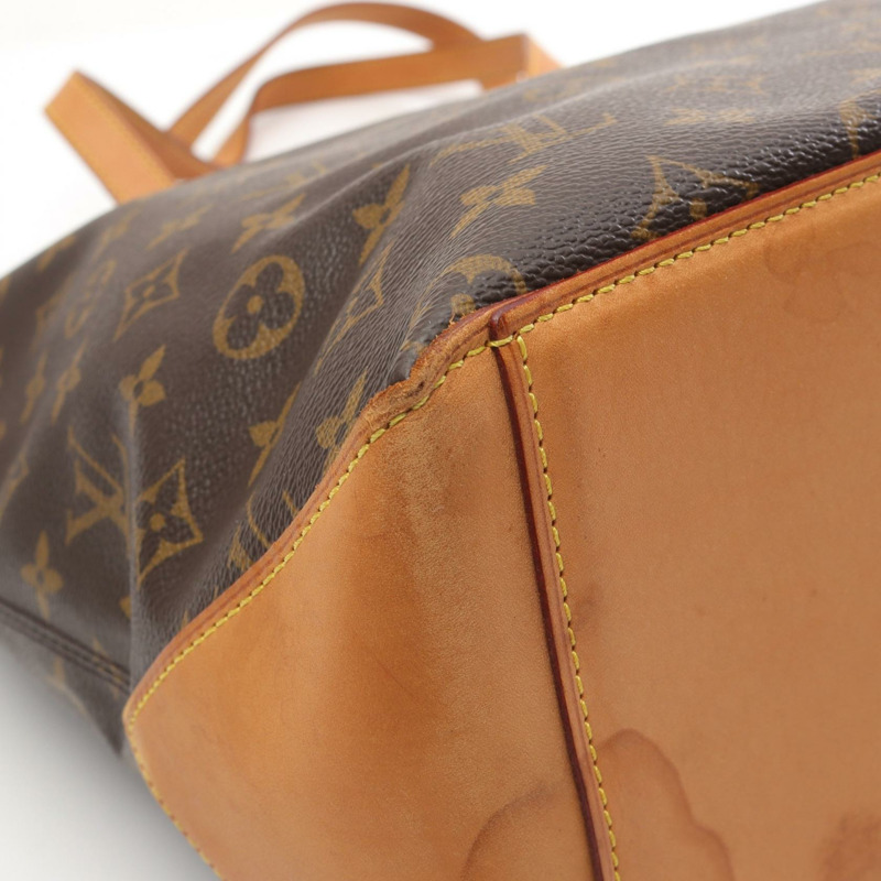 LOUIS VUITTON Cabas Mezzo 托特包款單肩包 M51151 Monogram 皮革棕色二手-6