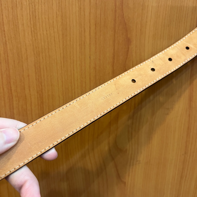 LV原花內麂皮金釦皮帶M9781X-4