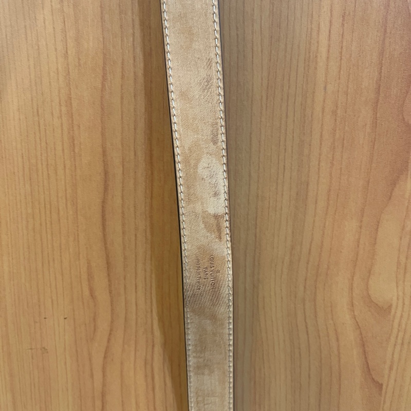 LV原花內麂皮金釦皮帶M9781X-5