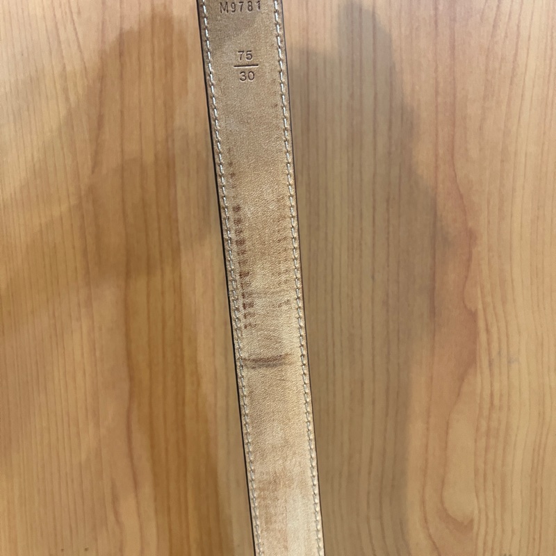 LV原花內麂皮金釦皮帶M9781X-6