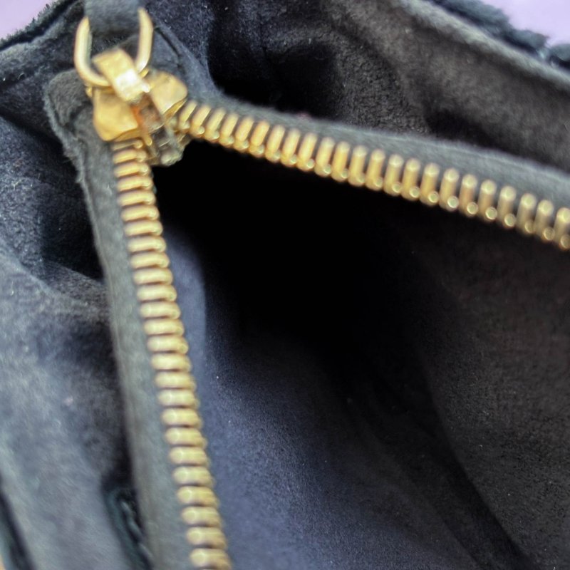 老香奶奶收藏品等級 ::CHANEL:: 香奈兒 天鵝絨內裏帆布紅寶石釦式雙層小功能包 錢包-13