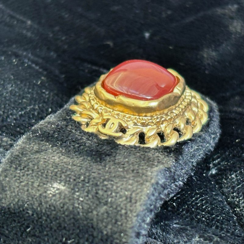 老香奶奶收藏品等級 ::CHANEL:: 香奈兒 天鵝絨內裏帆布紅寶石釦式雙層小功能包 錢包-16