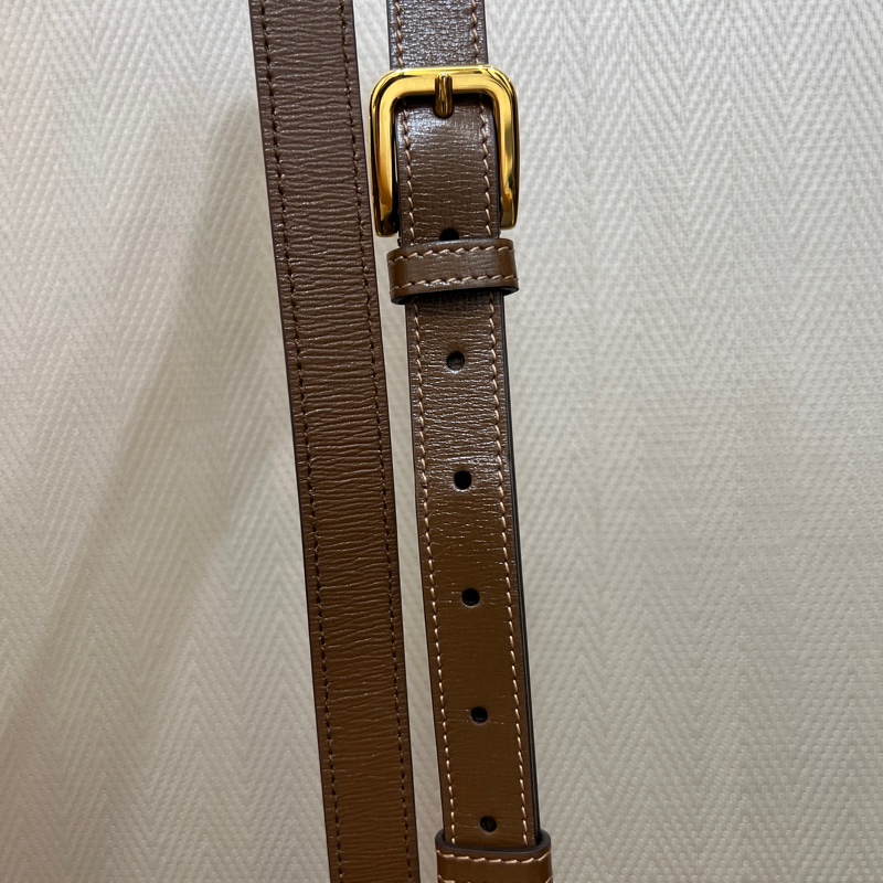 Gucci PVC咖牛皮mini 1955斜背馬鞍包-12