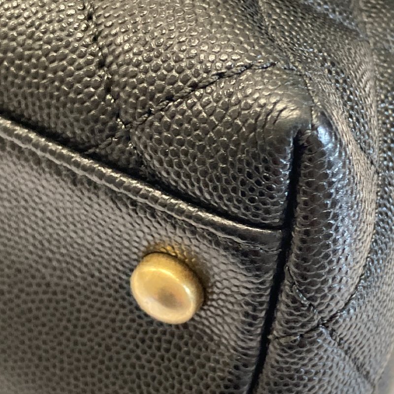 CHANEL 香奈兒 A92991 Coco Handle Medium 荔枝牛皮 手提包 黑色 金釦-12