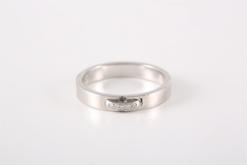 CHAUMET(尚美巴黎)  鑽石 pt950 Liens Evidence 一生緣 戒指 4mm 鑲鑽 49-3