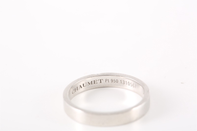 CHAUMET(尚美巴黎)  鑽石 pt950 Liens Evidence 一生緣 戒指 4mm 鑲鑽 49-5